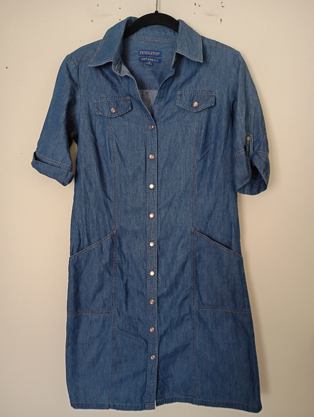 Pendleton Vintage Fit Chambray Denim 100% Cotton Shirt Dress Size Small